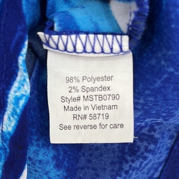 Notations Button-Front Striped Blouse Blue Size Medium - Picture 6 of 8